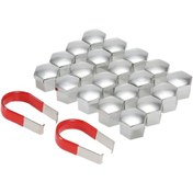 Resim Xiyyadms Evrensel 17mm Araç Jant Plastik Krom Kapak Takımı - 20 Parça, İç Çap 17mm, Duman Krom Renk 