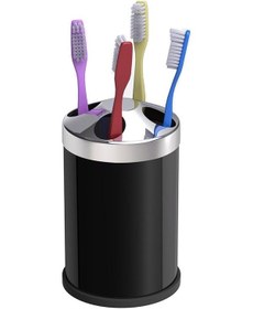 Resim Paslanmaz Krom Siyah Diş Fırçalık Siyah 