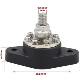 Resim Wondernest 3/8 İnç M10 Rv Yat 8 Yollu Terminal Saplaması, 2 M5x20 Vida + 16 Adet Siyah Terminal Siyah 