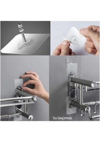 Resim Güçlü Yapışkanlı 6mm Hanger Vidalı Askılık 3 Adet-al4263 Şeffaf 