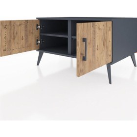 Resim Kronos Şifonyer 2 Raflı 2 Kapaklı 88x59x48 Antrasit-çam/antrasit Çam/antrasit 