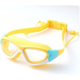 Resim Çocukl Yumuşak Silikon Çerçeveli Yüzücü Gözlüğü Sarı Beyaz Beyaz 