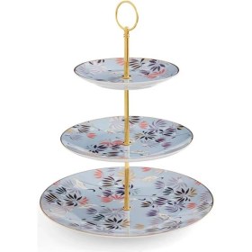 Resim Portmeirion Sara Miller Hindistan 3 Katlı Pasta Standı, Gök Mavisi 