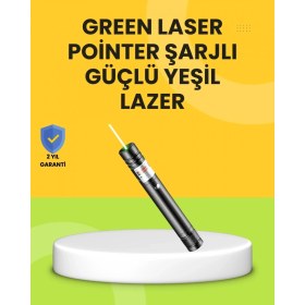 Resim Marsilyan Uzun Mesafe Görünürlüklü Yeşil Lazer Pointer Şarjlı 