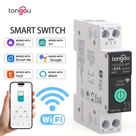 Resim 1 adet Tongou Akıllı WiFi MCB Devre Kesici - 1-63A Ayarlanabilir, Aşırı Akım & Aşağı Gerilim Koruma ile Güç Göstergesi, Tuya/SmartLife Uygulamaları ile Uzaktan Kumanda, Amazon Alexa/Google Assistant ile Ses Kontrolü, Pil Gerektirmez, AC90-280V Kablosuz Ev Güvenliği için Uyumluluk 