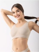 Resim MİSTİRİK Rosella Model Sarkma Engelleyen Toparlayıcı Kalın Askılı Pedsiz Sütyen Bej Renk/1 