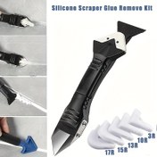 Resim 7'si 1 arada Silikon Kazıyıcı ve Sızdırmazlık Malzemesi Çıkarma Araç Seti - Paslanmaz Çelik ve Plastik Derz Dolgu Bitirici, Harç Düzleştirici, Mutfak, Banyo, Oturma Odası için Küf Temizleyici 