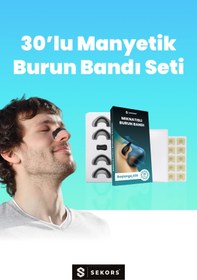 Resim Sekors Siyah Horlama Azaltıcı 30'lu Mıknatıslı Burun Bandı Seti 