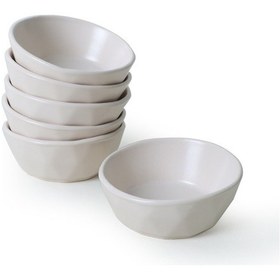 Resim Keramika Mat Krem Kristal Çerezlik / Sosluk 12 Cm 6 Adet 950 