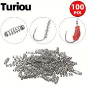 Resim 100 adet Turiou Karp Balıkçılık Aparatı Yayları - Dayanıklı Metal Tel Yem Tutucular & Kanca Aksesuarları Balıkçılar İçin 