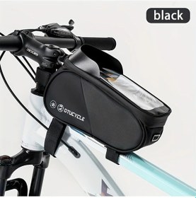 Resim Chuangyinshop Siyah Çift Renkli Ön Demir Çanta Cep Telefonu Bisiklet Çantası Siyah 