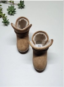 Resim Çocuk Tam Ortopedik Süet İçi Kürklü Cırtlı Kreş Anaokulu Ev Panduf Bot Camel 