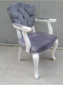 Resim BENGİ TİCARET Fiskos-Berjer18378 Sandalye Kelebek Parlak beyaz-ceviz KapitonE Kumaş Aslan ayak 