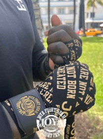 Resim Joya Legend Boks, Kick Boks ve Muay Thai Bandajı 5 Metre Siyah Altın - 500 cm 