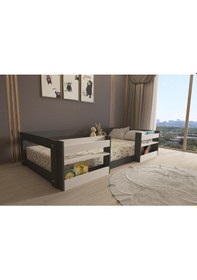 Resim Herseycik Ninnimo Montessori 90X190 Yatak Uyumlu Karyola M6-41 Antrasit 