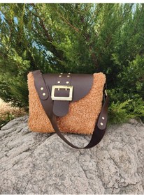Resim Teddy Model, Camel, Kahverengi Deri Detaylı, Kadın Omuz Çantası Camel - Kahverengi 