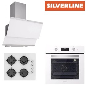 Resim Silverline Beyaz Cam Ankastre Set BO6502W02 - CS5349W01 - 3420 Classy 