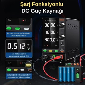 Resim Smartgift 0-60V/5A Ayarlanabilir Dc Güç Kaynağı Voltaj Regülatörü Şarj Fonksiyonlu Model (Siyah) 