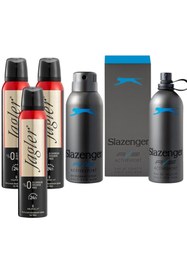 Resim Slazenger Mavi Erkek Parfüm 125ml ve Deodorant 150ml Seti + JaglerErkek Deodorant 150ml 3 Adet 