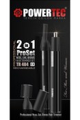 Resim Powertec TR-404 Şarjlı Burun Kulak Kaş Şekillendirici Kıl Tüy Alma Pro Set Tıraş Makinesi 2'si 1 Arada 