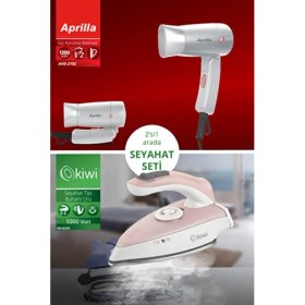 Resim Kiwi Kats-12 2'si 1 Arada Seyahat Tipi Buharlı Ütü ve Saç Kurutma Makinesi Seti 1200 Watt Beyaz 