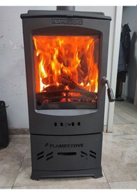 Resim Lodi Style Tek Camlı Odun Hazneli Füme Döküm Soba 