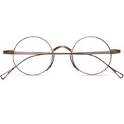 Resim FYTOO Tasarımı Gözlük - Antik Bronz Yuvarlak Tam Çerçeve Gözlük Karkası, Ultra Hafif Stil Dışı Gözlük Camı, Vintage Esintili Günlük ve Resmi Kullanım İçin Gözlük 