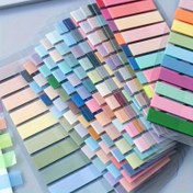Resim 200 adet Morandi Renk İndeksli Sekmeler, Şeffaf PET Yapışkan Bayraklar, Ofis, Çalışma ve Düzenleme için Çeşitli Pastel & Retro Renkler 