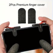 Resim 1 Çift Anti-Sweat Parmak Kotları Mobil Oyunlar için - Hızlı Atış Yardımcısı, Ergonomik Tasarım, Dayanıklı Naylon Malzeme, Kırmızı ve Siyah, FPS ve Eğlence Oyunları için İdeal, Mobil Oyun Aksesuarları, Şık Tutuş Geliştirici, Rahat Tutuş 