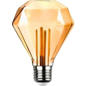 Resim Ayt Ledx Gd-95 Kırılmaz Gövde Diamond Elmas Kesim 4,5 Watt Amber Rustik Ampul Dekoratif Aydınlatma 