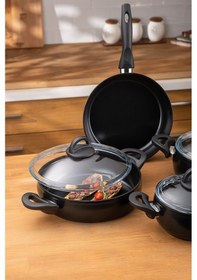 Resim Emsan Crystal Güveç Seti Siyah 7 Parça 