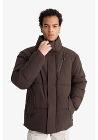 Resim Defacto Su İtici Regular Fit Dik Yaka İç Cepli Fermuarlı Cepli Mont F5711ax25wnbn338 Kahve-bn338 