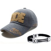 Resim Kışlık Kalın Pamuk Baskılı Beyzbol Şapkası Unisex Mavi + Bileklik 