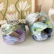 Resim Monet yağlı boyama tasarımı ile Bohem tarzı kadınlara uygun saten bandana - Tonlama, Yüksek Tılsım, Geniş Band, Anneler Günü, Tatil, Düğün, Günlük Kullanım, Tatil Kıyafetleri için İdeal|Bohem Bandana|Saten Bitişli Bandana 