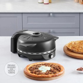 Resim Karaca Gastro 10 in 1 Pizza Lahmacun ve Tandır Ekmeği Makinesi Biodiamond Matte Black 