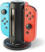 Resim Lioncast Joy-Con Quad-Charger - 4 Yuvalı Kolay Montajlı Şarj Yuvası - Güç İstasyonu Nintendo Switch Oyun Denetleyicileri ile Çalışır - Şarj Durumu Gösterge Işıkları, Ekstra Kavrama Alt - Oyun 