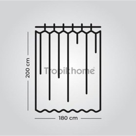 Resim Home 180x200 Cm Funda Tek Kanat Banyo Perdesi, Yıkanabilir Polyester Kumaş Banyo Perdesi, Duş Perdesi Siyah 