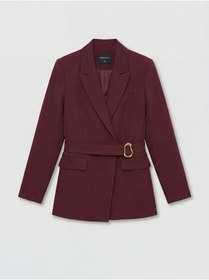 Resim LC Waikiki Bordo Kruvaze Yaka Kadın Blazer Ceket 