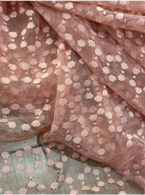 Resim Yavruağzı Renl Tül Çiçakli Güpür Kumaş 150x100 Cm Renkli 