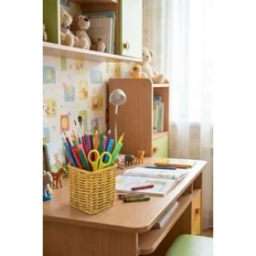 Resim Buffer Kare Hasır Dokulu Plastik Kaşıklık ve Çatallık, Askılı Kendiliğinden Tutmalı Çok Amaçlı Mutfak Organizeri, 10X10X14 cm 
