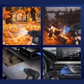 Resim Jouis Turbo Jet Fan 130.000 RPM Şarjlı Ek Başlıklı 3 Kademeli Fenerli Basınçlı Hava Püskürtme Temizleyici - Taşınabilir Toz Üfleme PC Klavye Kasa Oto Araç Kurutucu Su İtici Araba Temizliği Mangal Fanı 