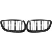 Resim Chuangyinshop 2 Adet Bmw 3 Serisi E92 E93 Ön Double Slat Glossy Black Izgaralar Dayanıklı Otomotiv Aksesuarı 