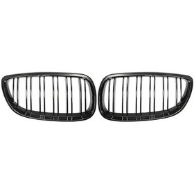 Resim Chuangyinshop 2 Adet Bmw 3 Serisi E92 E93 Ön Double Slat Glossy Black Izgaralar Dayanıklı Otomotiv Aksesuarı 