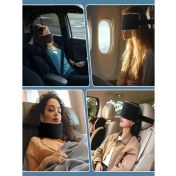 Resim Merayon Seyahat Kafa Bandı – Uçak, Otobüs ve Araba Yolculukları Için Rahat Uyku Desteği – Ayarlanabilir Elastik Kayışlı 