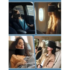 Resim Merayon Seyahat Kafa Bandı – Uçak, Otobüs ve Araba Yolculukları Için Rahat Uyku Desteği – Ayarlanabilir Elastik Kayışlı 