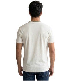 Resim Cazador 44165 Ekru Erkek Bisiklet Yaka Tshirt Beyaz 