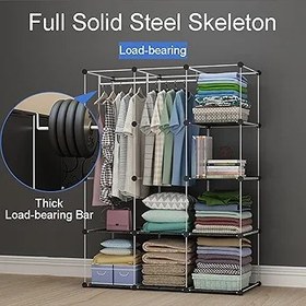 Resim Taşınabilir Gardırop - Katlanabilir Plastik Modüler Küp Çok Yönlü Ayakkabı Rafı ve Koridor Yatak Odası Giriş Yolu için Raf - Ayakkabı, Giysi ve Oyuncaklar için İdeal Saklama Beyaz 