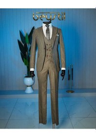 Resim Bys Beystil Sivri Yaka Kahverengi Takım Elbise Aysberg - Slim Fit 