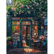 Resim Çekici Kitapçı Elmas Boyama Seti, 30x40 cm, Manzara Temalı Tam Matkap Yuvarlak Sanat Eseri Tuval, Ev Oturma Odası Yatak Odası Dekorasyonu için DIY Mozaik Duvar Süsü, Başlangıçlar İçin Uygun Araçlar Dahil 