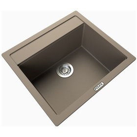 Resim Polex Cristalüx Granit Evye P-08 Toprak Tezgah Altı Ve Tezgah Üstü Kare Mutfak Evyesi 55.5x50 CM 